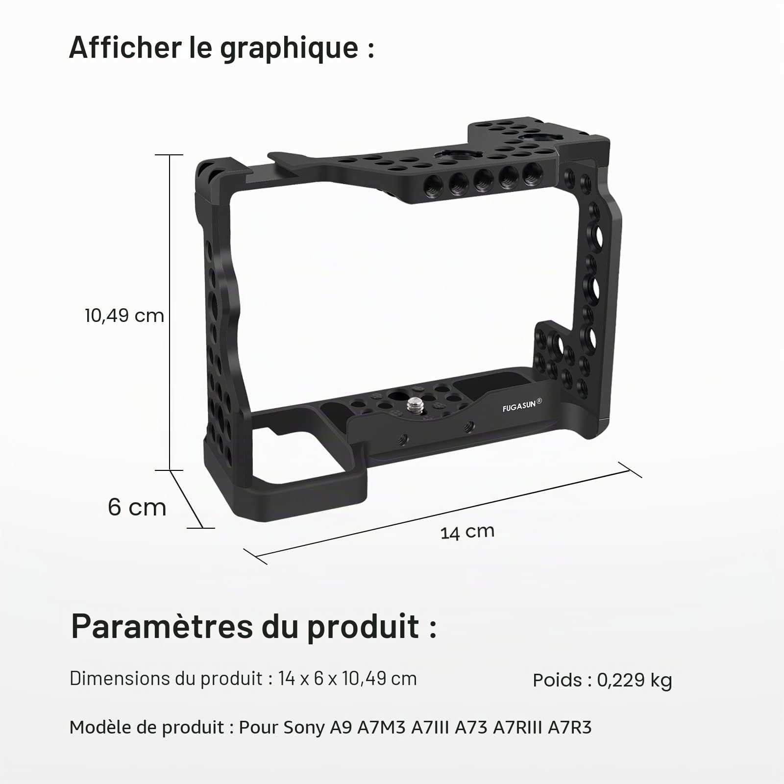 Sony A7II A9 A7III A7M3 A7RIII A73 A7R3 Cage Caméra Rig Chaussure Froide