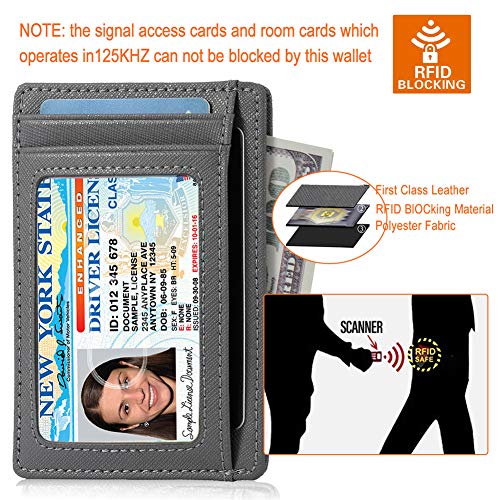Image of GH GOLD HORSE Slim RFID Blocking Card Holder Minimalist Leather Front Pocket Wallet for Women | Slim
