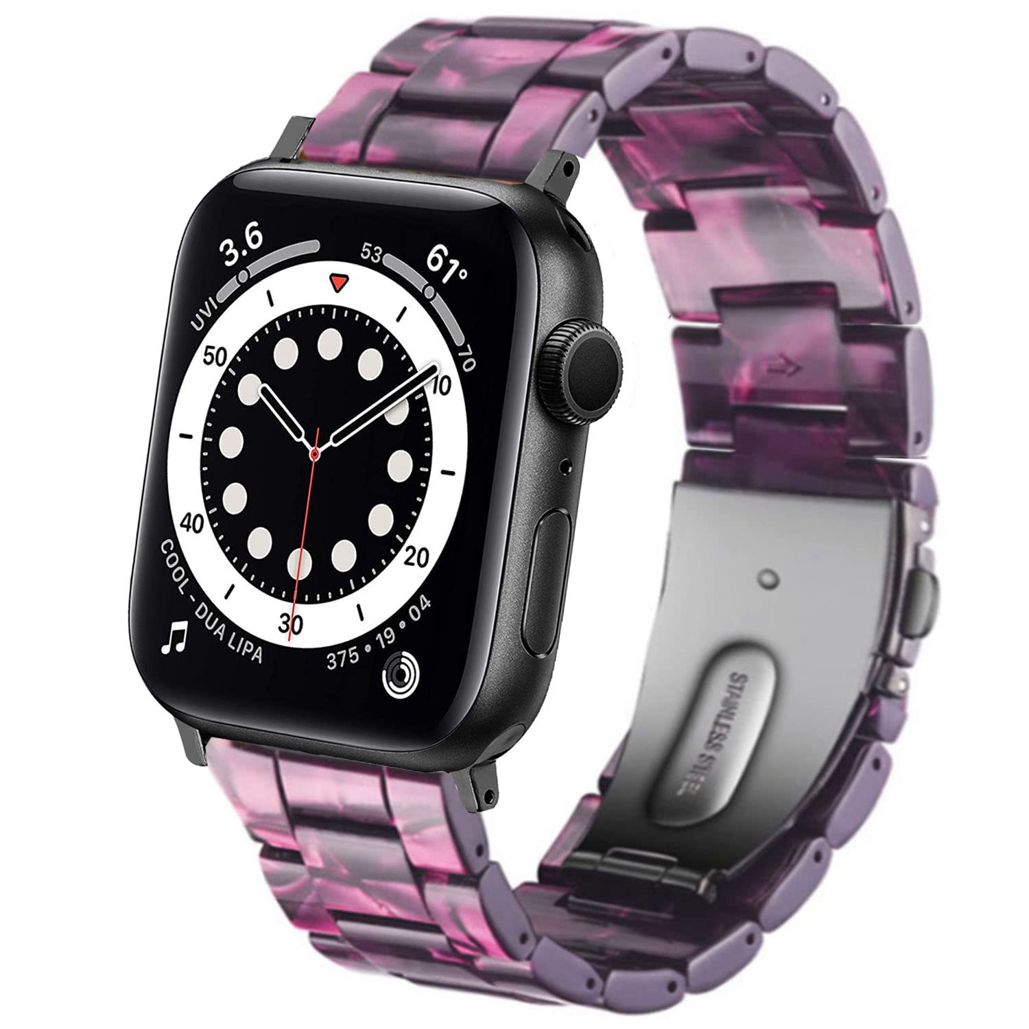 DEALELE Bands Compatible with Apple Watch 49mm 46mm 42mm 45mm 41mm 44mm 40mm 38mm, Colorful Resin Replacement Strap for iWatch Series 10/9 / 8/7 / 6/5 / 4/3 / Ultra/SE Women Men — view 42