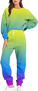 Yihaojia Women's 2 Piece Sweatsuit Outfits Long Sleeve Pullover Tops and High Waist Jogger Pants Tracksuit Set Cheap Stuff Under 5 Dollars Cheap Stuff Cheap Stuff Under 1 Dollars