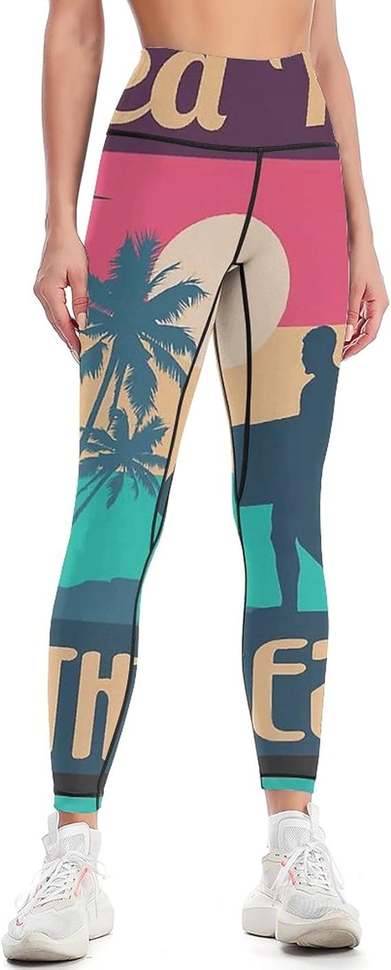 Sea You at The Beach Yoga Pants for Women High Waist Yoga