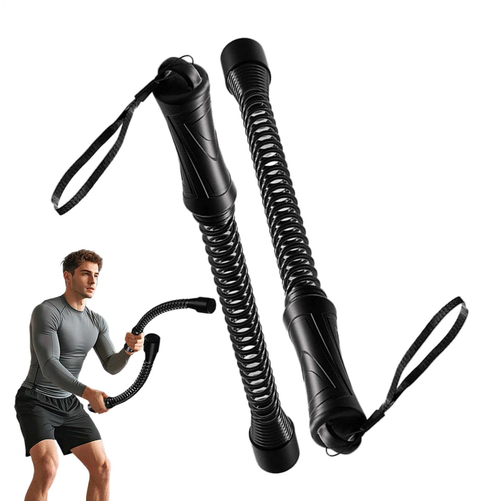 Cuerda De Entrenamiento | Par De Cuerdas De Batalla Alta Resistencia Para Fuerza Central - Equipo De Fitness Con Empuñadura Antideslizante Para Acondicionamiento Físico y Entrenamiento