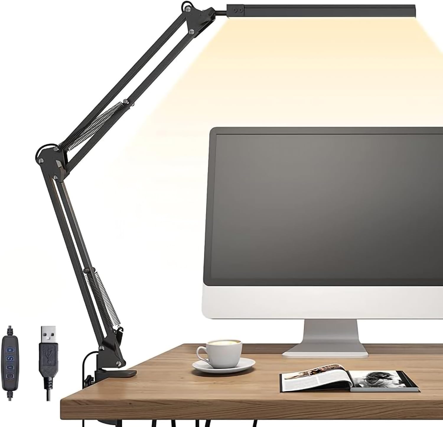 Sounce Table LED Desk Lamp Light with Metal arm Stand | 3 Lighting Modes | Overhead LED Desktop Lamp | USB LED Lamp for Studing, Reading, Home, Office, Desktop, Bedroom, Reading & Multipurpose use-image-0