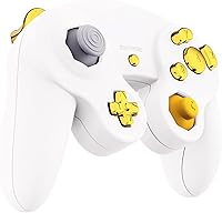 Vista 5 de eXtremeRate Reparación de oro cromado ABXY D-pad Z L R teclas para Nintendo Gamecube Controller, juego completo de botones de repuesto DIY palancas