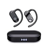 CXK Open Ear Earbuds Bluetooth 5.4 Bone Conduction Headphones, True Wireless Ear Buds with 60Hrs Stereo Sound, 0.27oz Lightweight Design Open Headphones with Mic, IPX6 Waterproof Fit Fitness, Black
