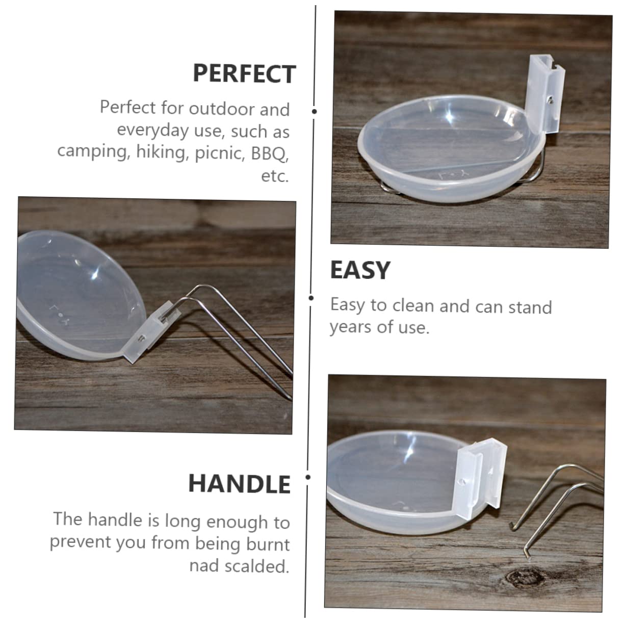 SOLUSTRE 5Pc Folding Soup Ladles Long Handle Kitchen Utensils for Outdoor Use for Camping Hiking Bbq and Daily Serving Needs