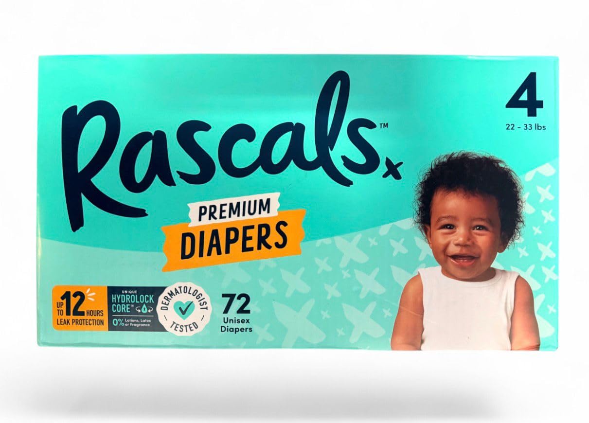 Amazon.com: Rascals Premium Baby Diapers Size 4/72 Count, : Baby