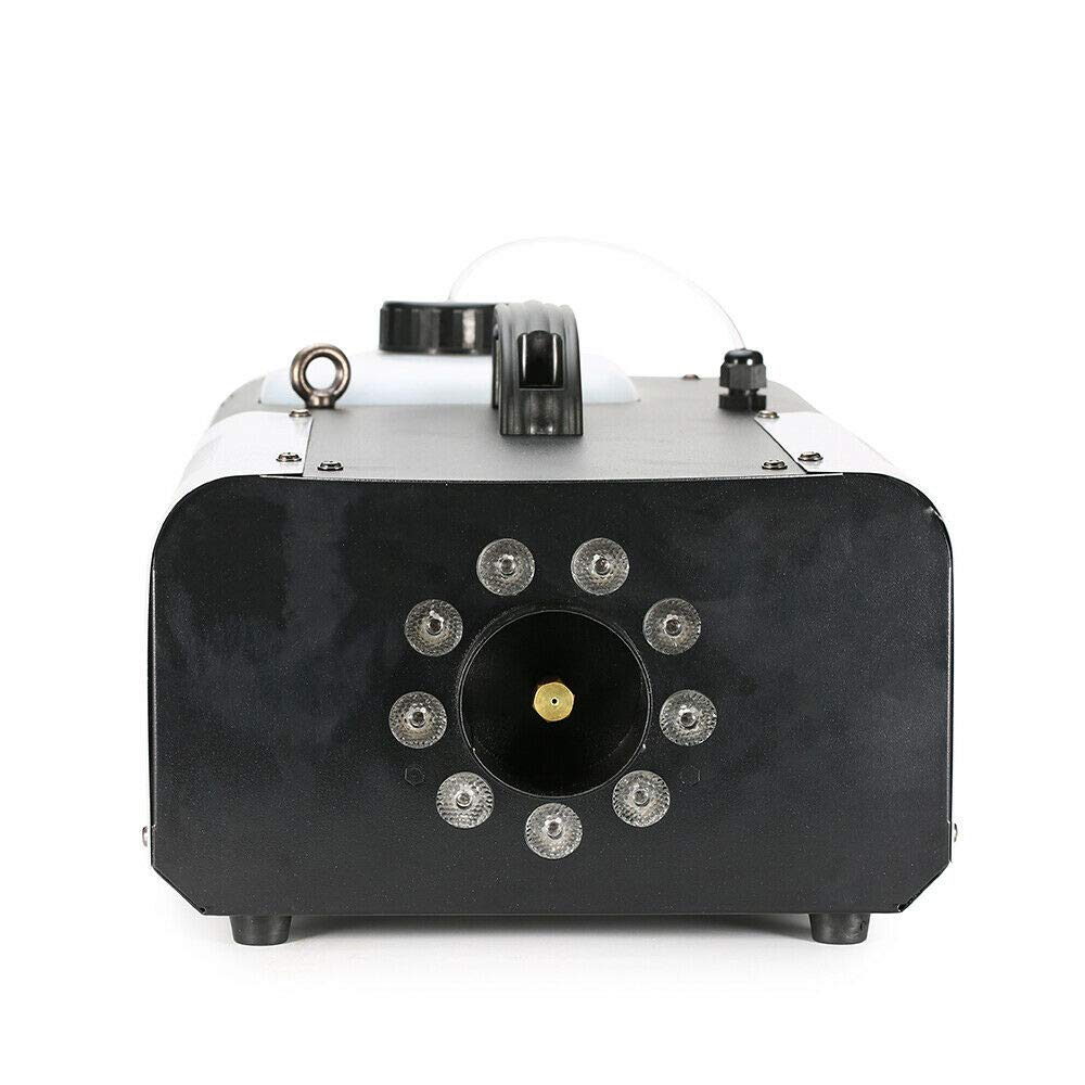 9 RGB 3in1 LED Nebelmaschine, 1500W Rauchmaschine mit Funkfernsteuerung, Nebelmaschines Nebelflüssigkeit Sichtschlitz Verstellbare Halterung für Party, Bühnenauftritte, Bar