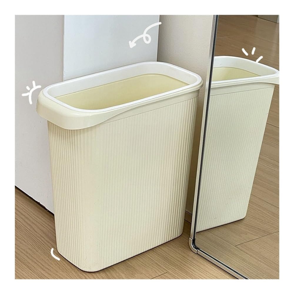 Cestino, Pattumiera igienica senza coperchio color crema for cucina e bagno(Yellow)
