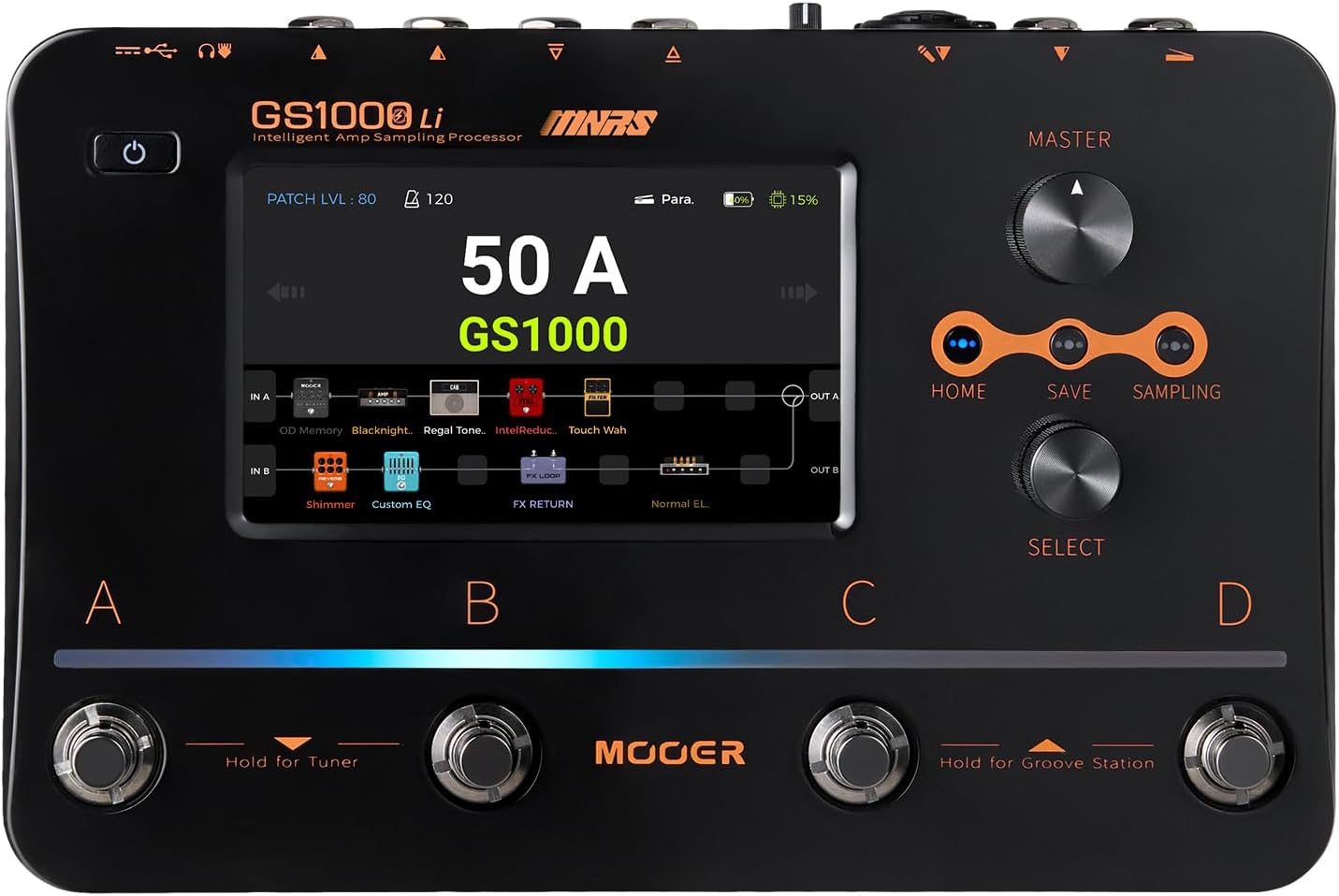 MOOER GS1000 Li Multi-Effect Processor front view