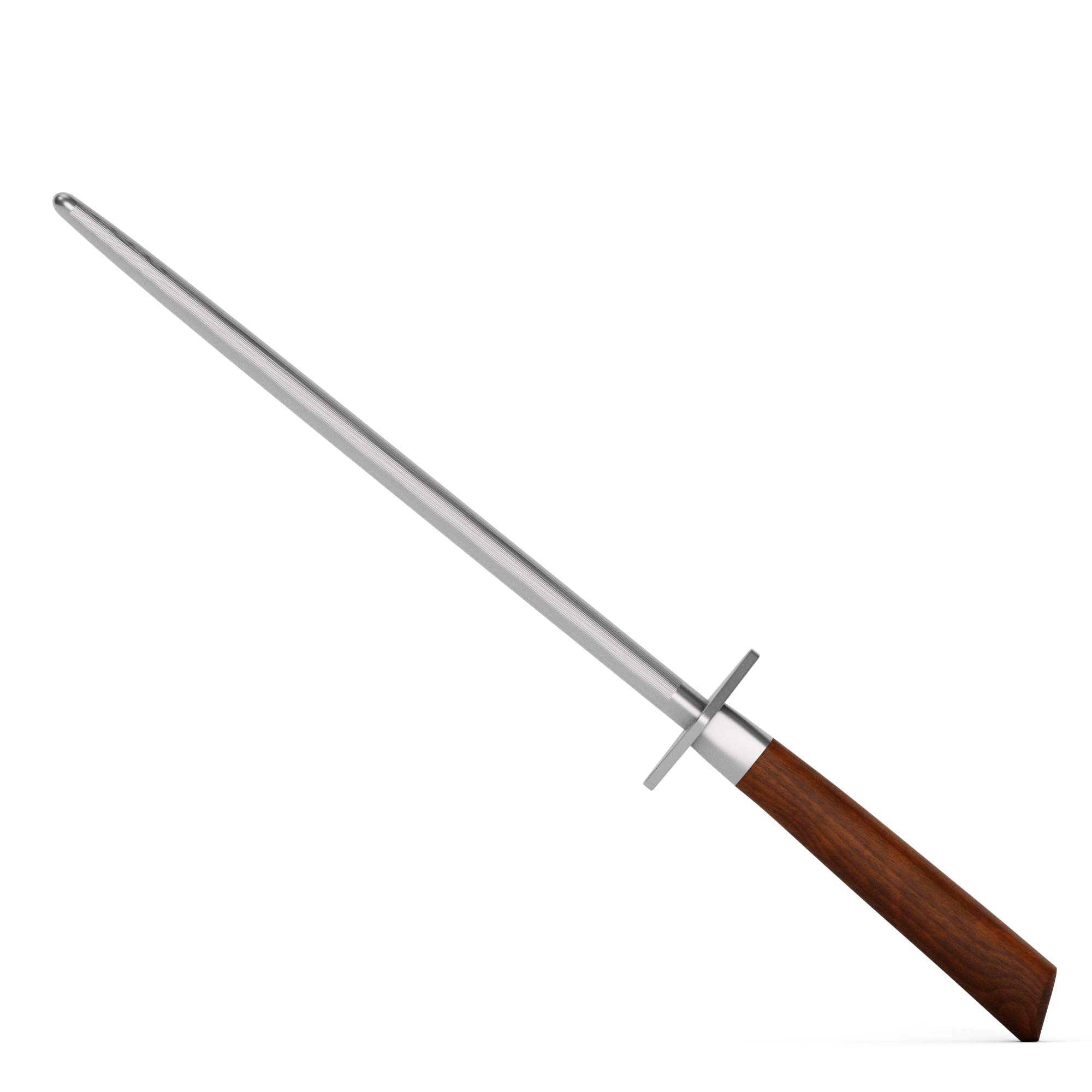 Burgvogel Solingen Natura Line, Wetzstahl rund, 26 cm, rostfrei, Messerschärfer, Made in Germany Braun Rot