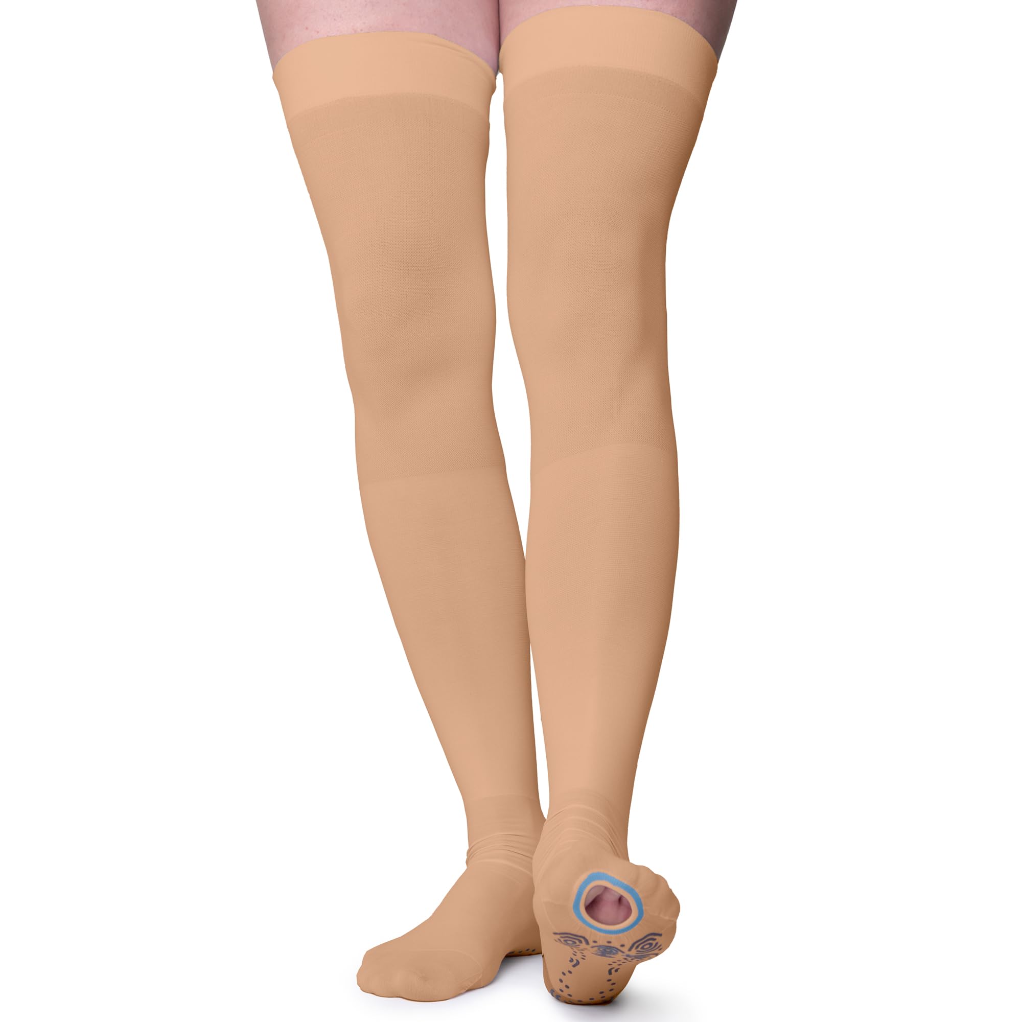 FITLEGS AES Grip, Thigh Length - Extra Small - Beige