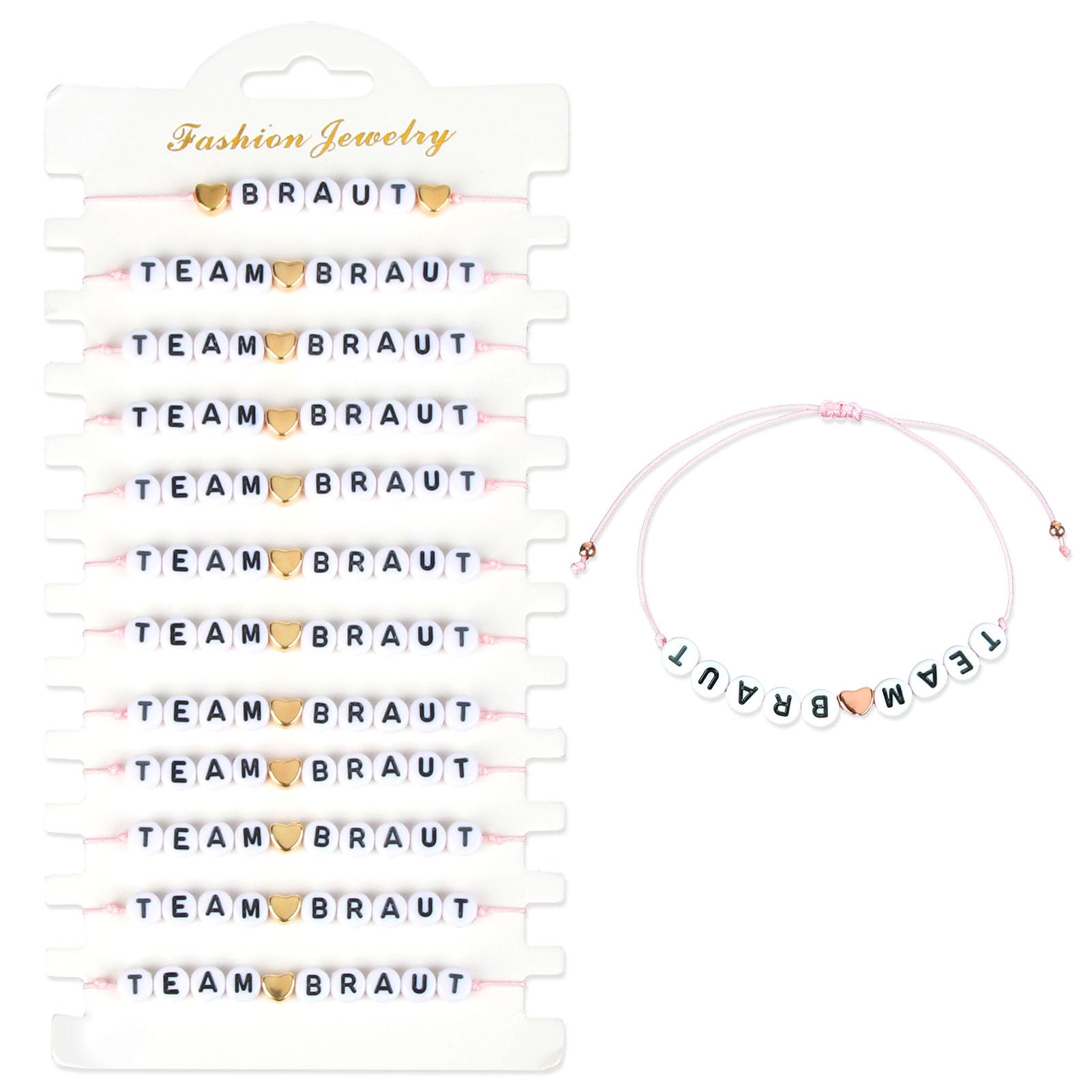 Bracelets Jga Pour Femmes, Accessoires Jga Pour Les Célibataires Filles, 12 Pcs Bracelets D'Équipe De Mariée Et 2 Pcs Autocollants Rose Gold Pour