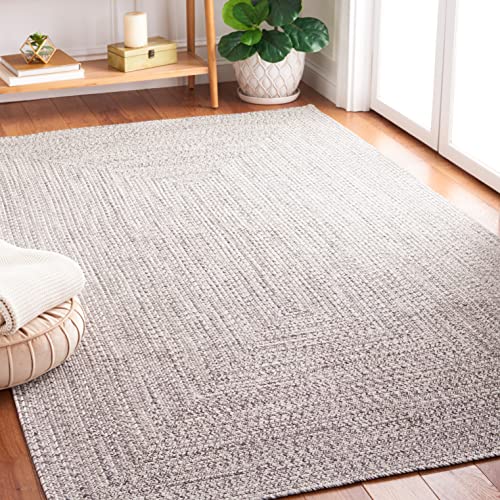 Tapete cuadrado 7' x 7' gris ecru tejido a mano