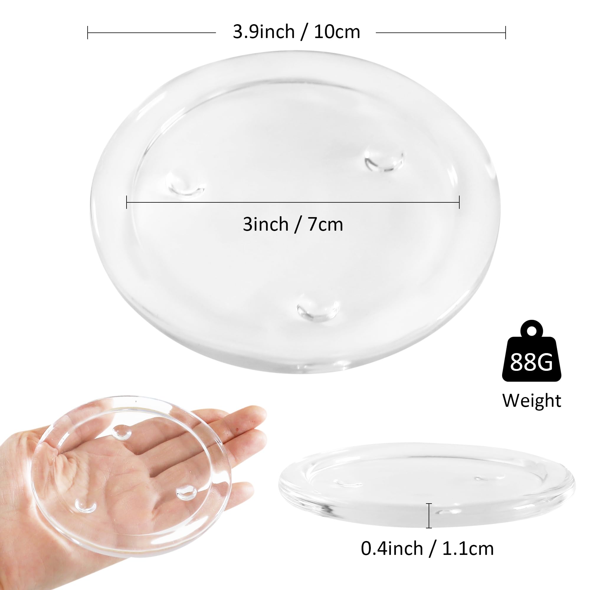 Lot De 24 Bougeoirs En Verre 10cm - Assiettes Rondes Transparentes Pour Bougies, Mariage Et Décoration