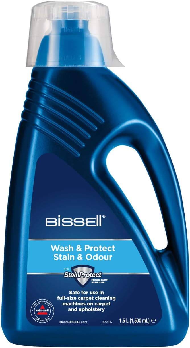 BISSELL Formula Wash & Protect Cleaner, Removes Stains & Freshens, For Your Upholstery, Carpets & Carpets, 1.5 Litres, Compatible with ProHeat, StainPro & Big Green Series, 1086N