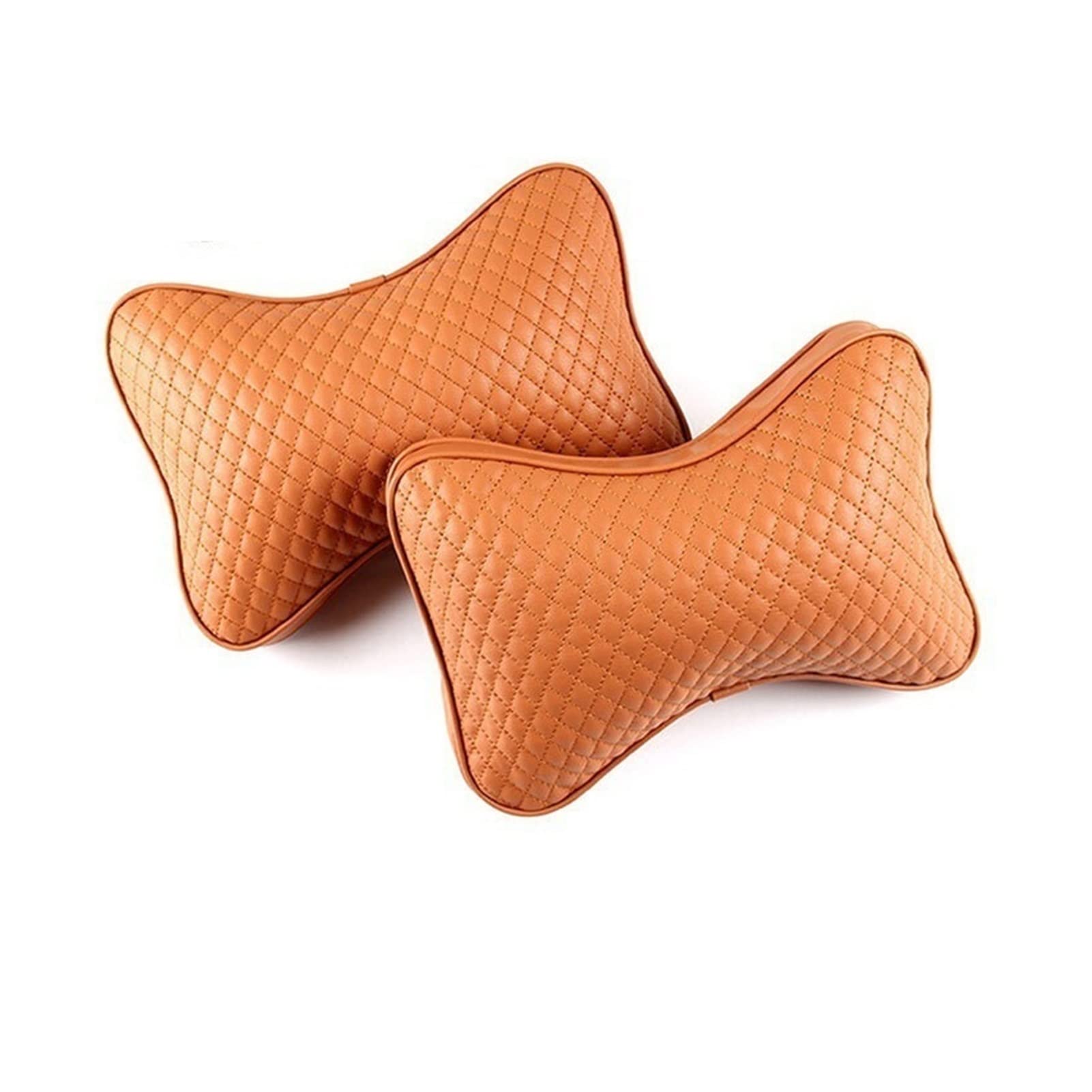 1 par de Material de Lino de Lujo para reposacabezas de Coche, Unisex, Transpirable, reposacabezas automático, reposacabezas, Cojines, Funda para Volante (Color : PU-Red 1 Pair)