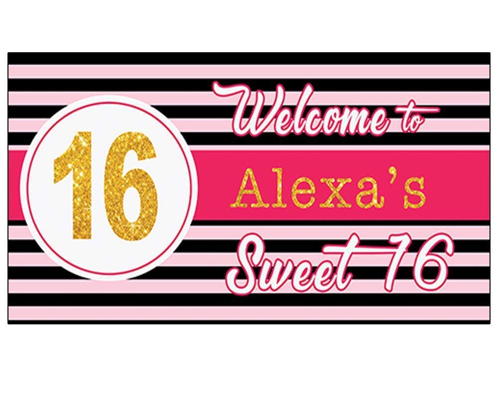 Super Sweet 16 Personalized Party Banner Sweet Sixteen