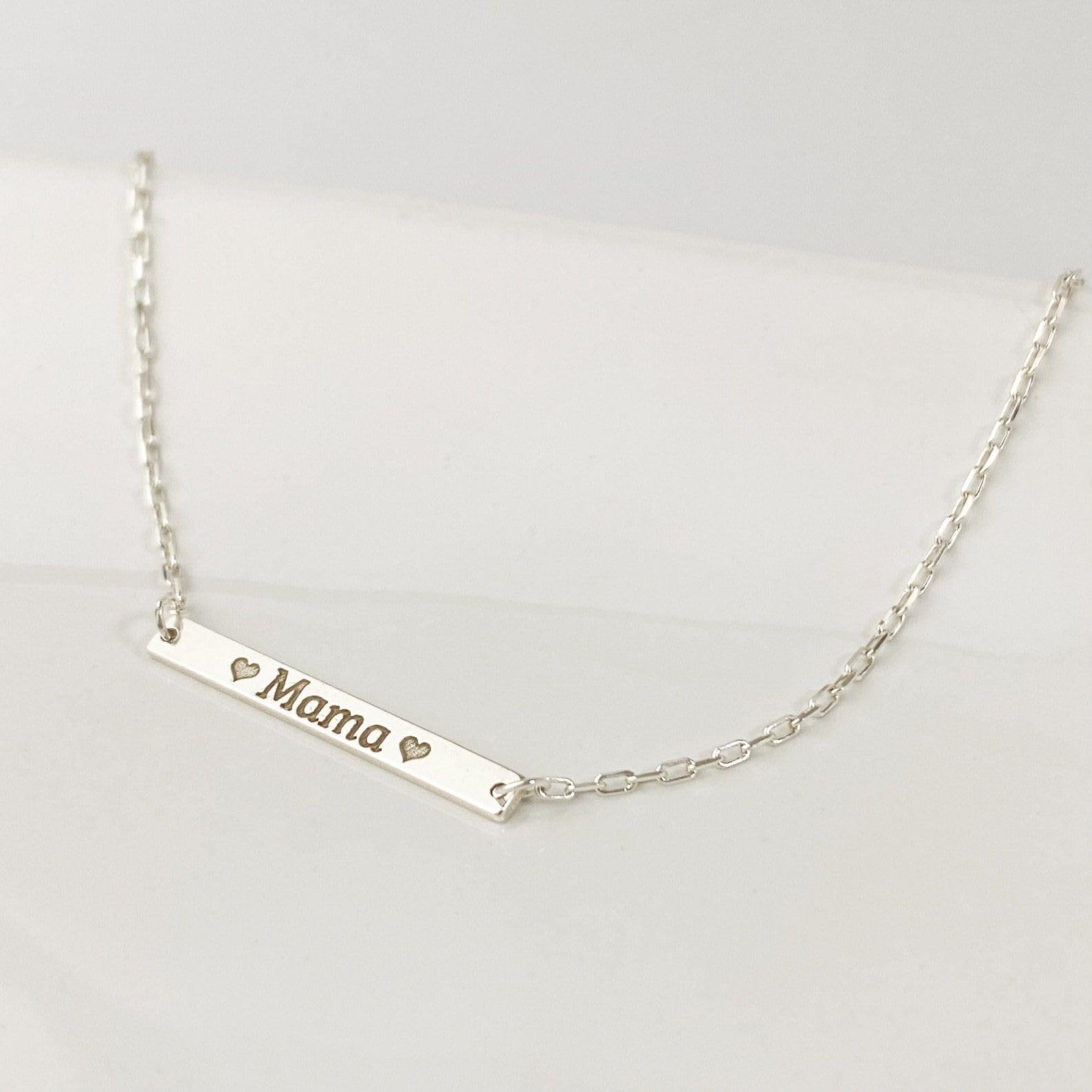 Personalizzato argento sterling barra collana nome coordinata gioiello Festa della Mamma