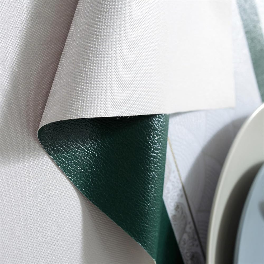 1PC Lotus Style PVC impermeabile antiolio resistente alla trazione non lavabile tovaglietta multi formato tovaglia stampata, verde scuro e bianco, 140,240 cm