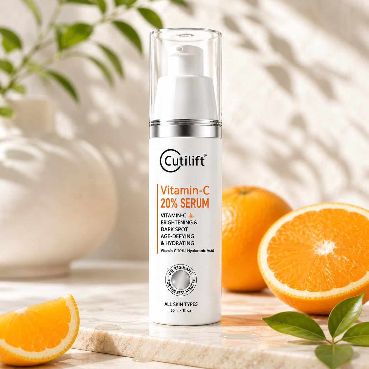 Cutilift Vitamin C 20% Serum | Brightening & Antioxidant Face Serum with Stable Vitamin C, Hyaluronic Acid & Vitamin E 30 ml 3