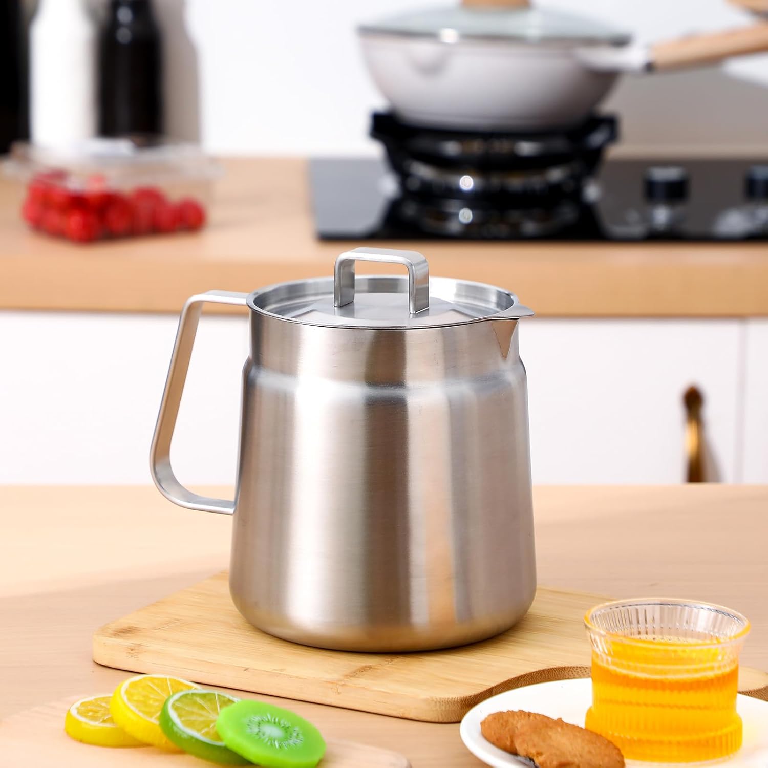 NOT TESTED 2.1 Quarts/ 2 Liter Stainless Steel Kettle Pot Multipurpose Cooking Pot Brushed Stainless Steel Saucepan Suitable for Butter Ramen Milk Coffee Tea