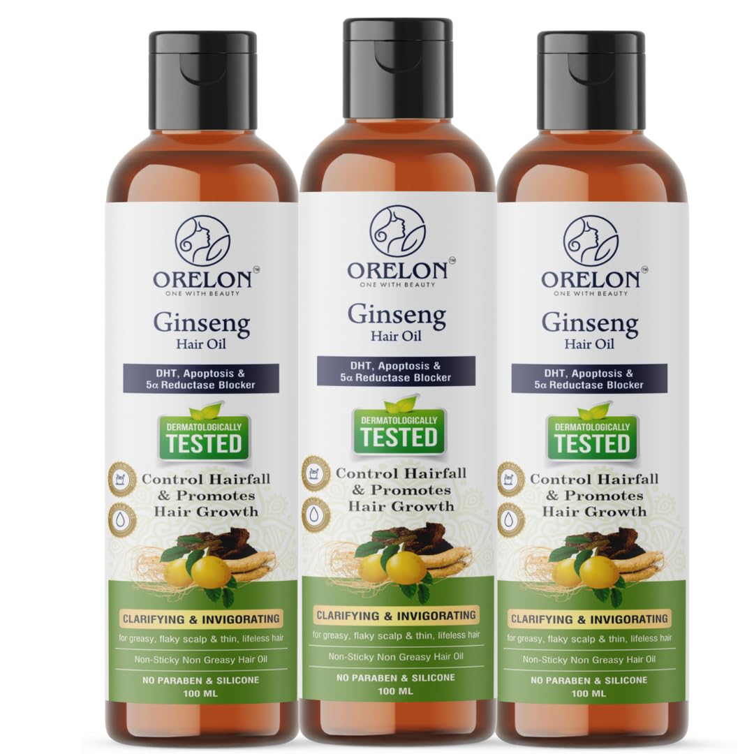 Ayurvedic Ginseng Hair Oil | Promotes Hair Growth & Control Hairfall | 100% Ayurvedic with Jatamansi & Hibiscus | 100 ML (Pack of 3)-image-22