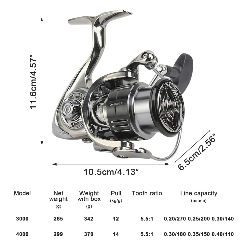 Kołowrotek spinningowy, aluminiowy, potężny kołowrotek wędkarski z hamulcem z dźwiękiem alarmu 50 dB do łowienia słodkowodnych