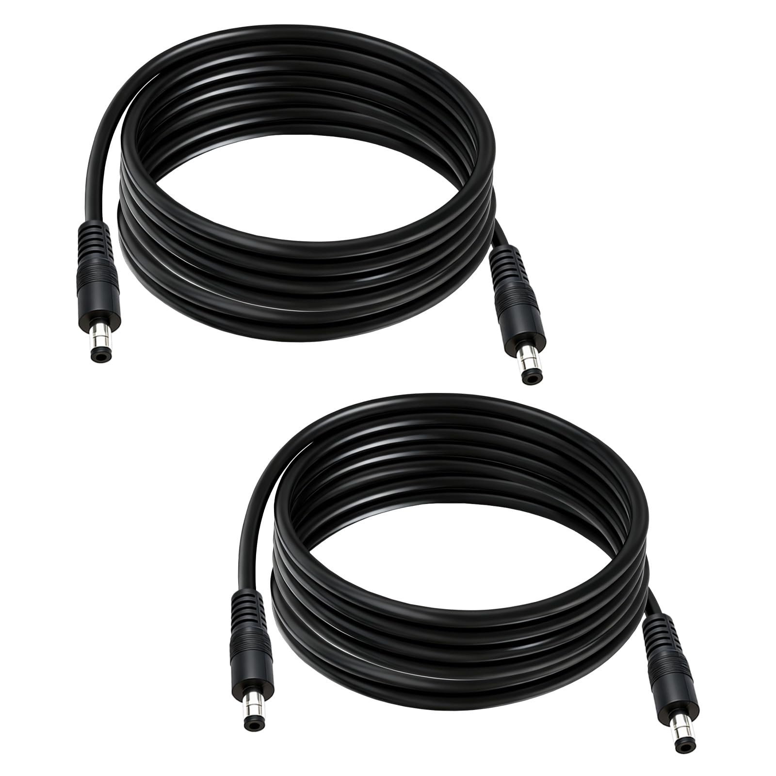 GGIPOWY 2-Pcs 9.8ft DC 5.5mm x 2.5mm Male to Male Power Extension Cable, 14AWG 12V 24V DC Power Cord for CCTV Camera,Solar Monitor, Solar Panels