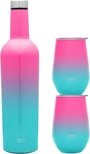 Miniatura 7 de Simple Modern Vaso de vino con tapa, bonito vaso de vidrio sin tallo con tapa a presión, taza de café aislada de acero inoxidable, regalos para