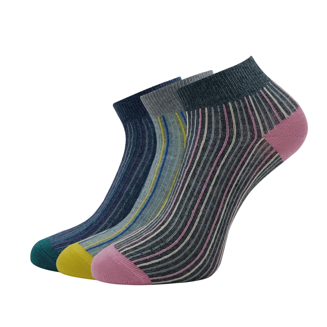 allen solly Women's Cotton Ankle Length Socks (Pack of 3) Denim Melange, Light grey Melange, Anthra Melange-picture-16