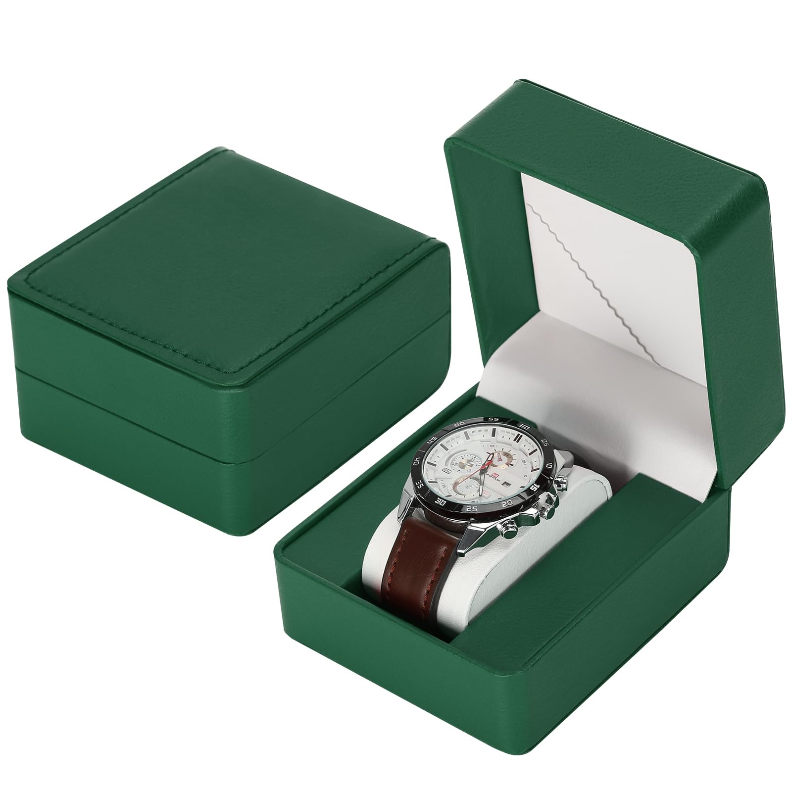 Photo 1 of **Similar item**
BAOPEND PU Leather Watch Gift Box, Premium Single Watch Holder Case for Women Men, Watch Storage Organizer Display Boxes with Cushion (Green)