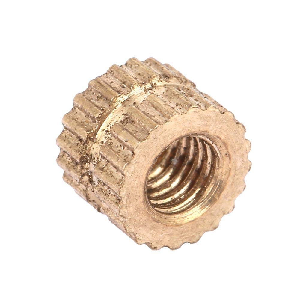 Inserto in ottone, 50 pz M3 Cilindro in ottone Zigrinato Rotondo Inserti sagomati Dadi incorporati(M3*5 * 5.3（50pcs）)