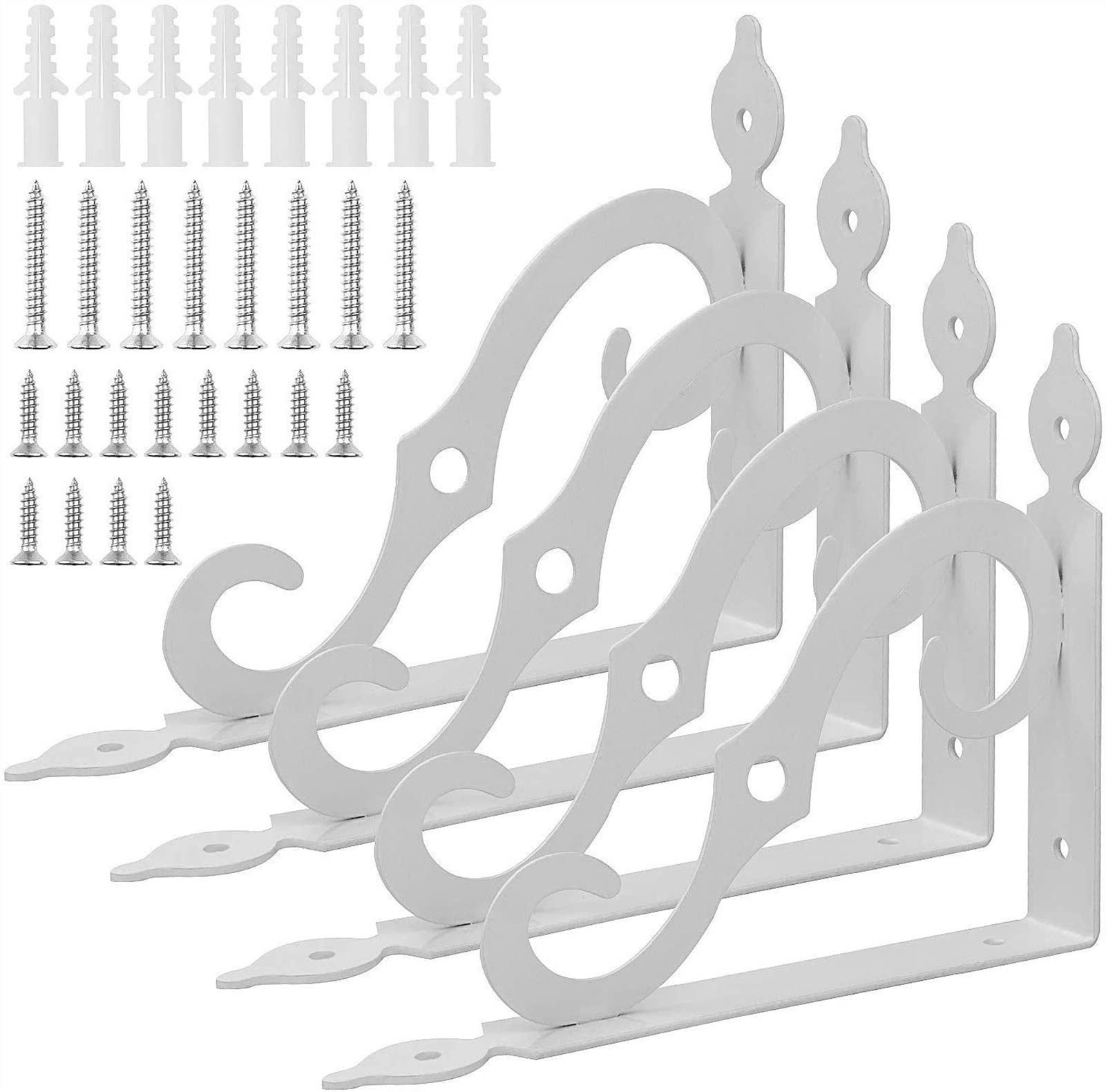 Support mural étagère triangle blanc 185x140mm lot de 4