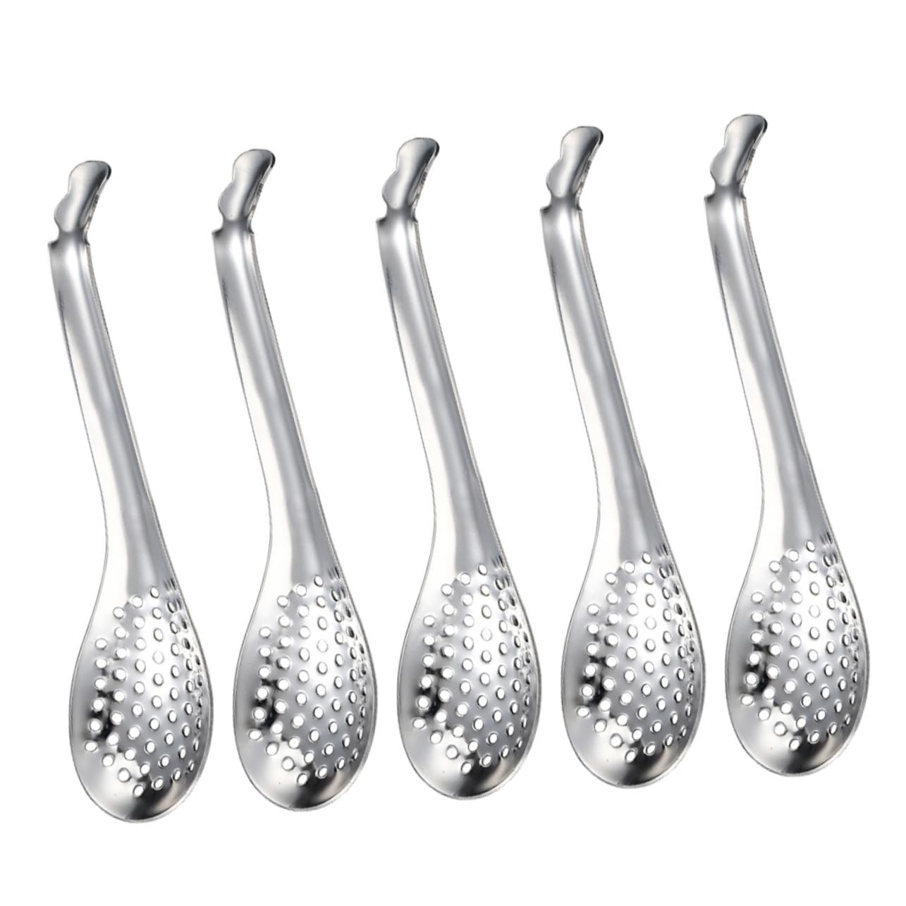 GRIRIW Smooth Surface Fine Strainer Collapsible 5pcs Stainless Steel Colanders for Caviar Spoons