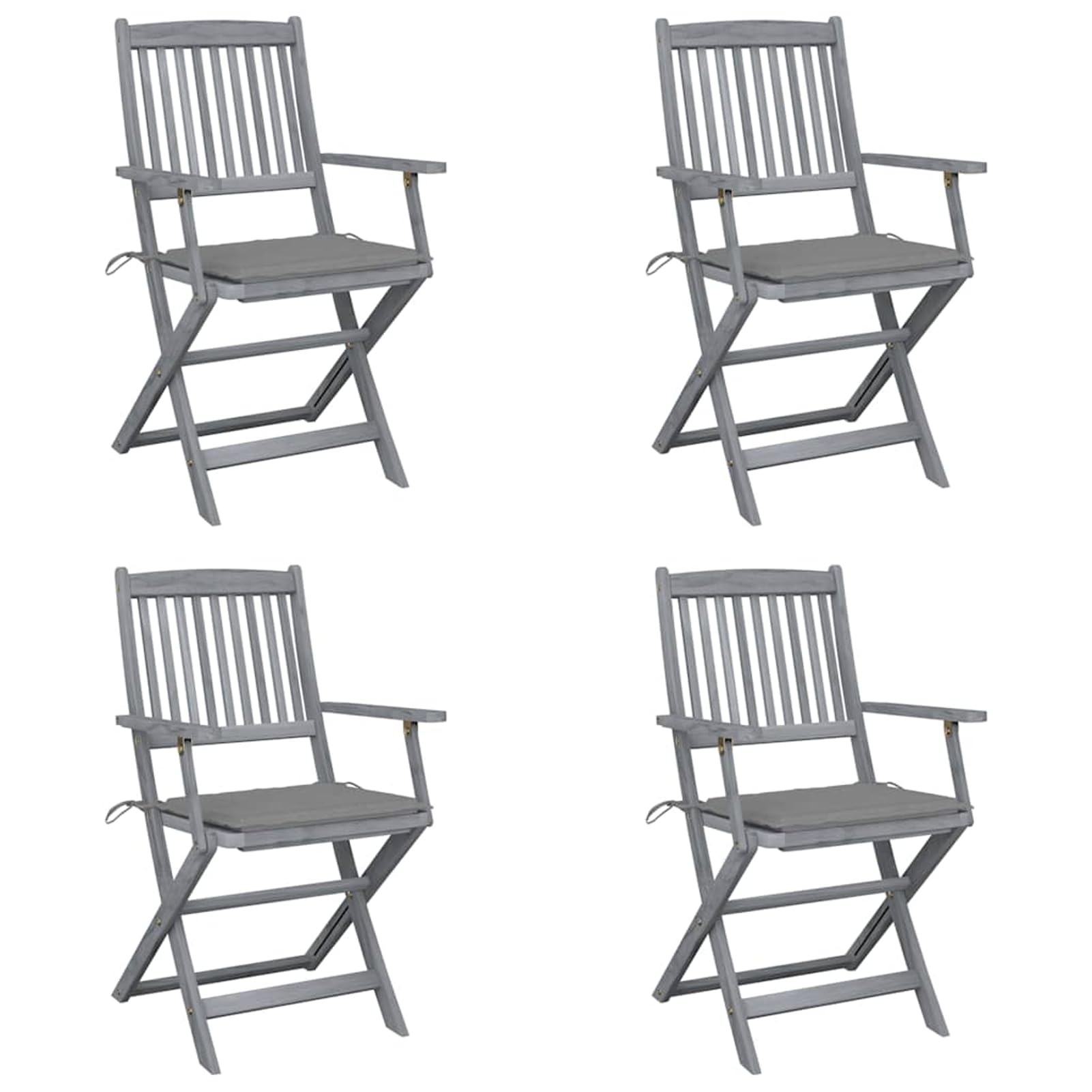 Chaise de jardin pliante acacia lot de 4 confort anti mal de dos