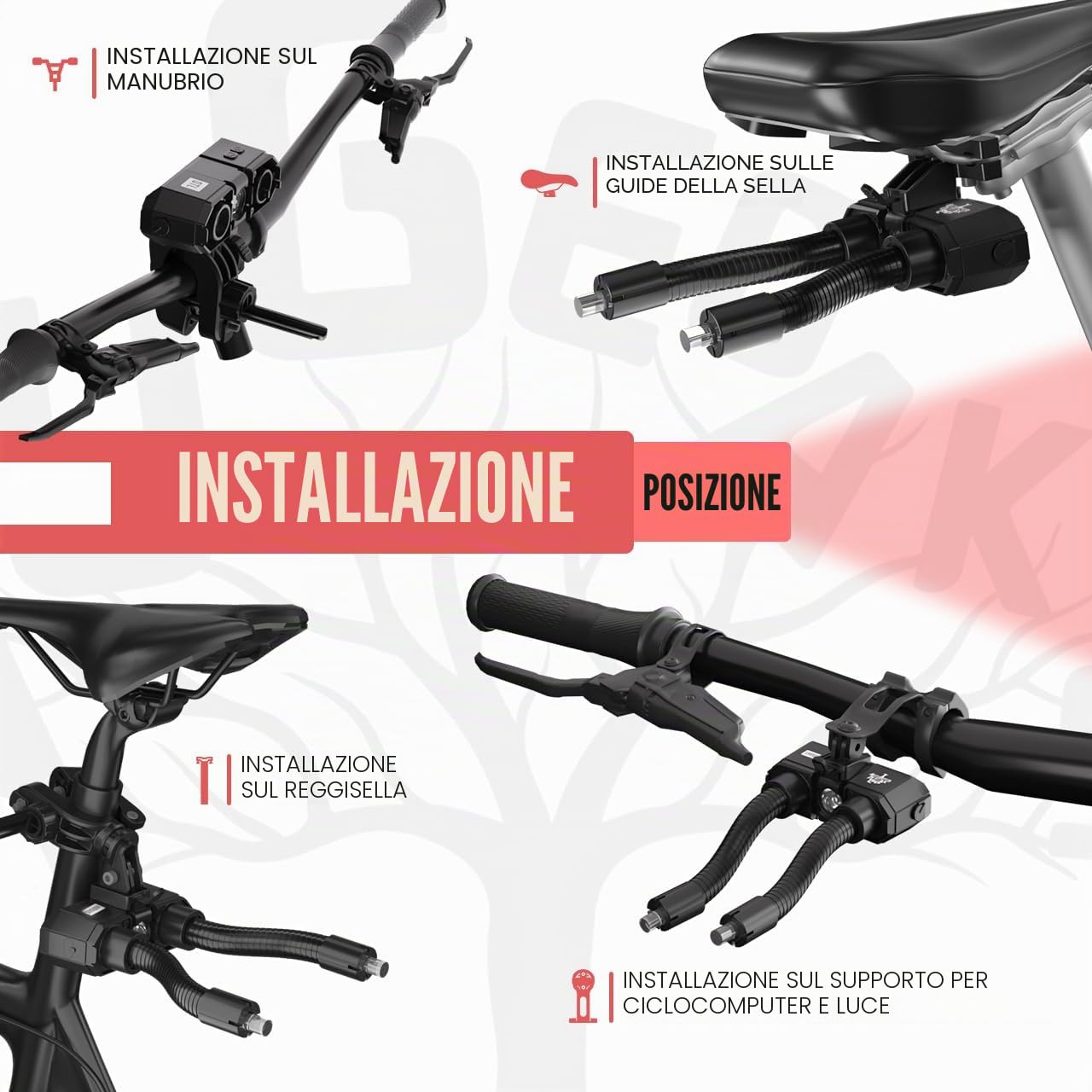 Luce Posteriore Della Bicicletta Intelligente, Luce Della Bicicletta con Luminosità Regolabile, Rilevamento Freno, Illuminazione Posteriore per Sicurezza Notturna