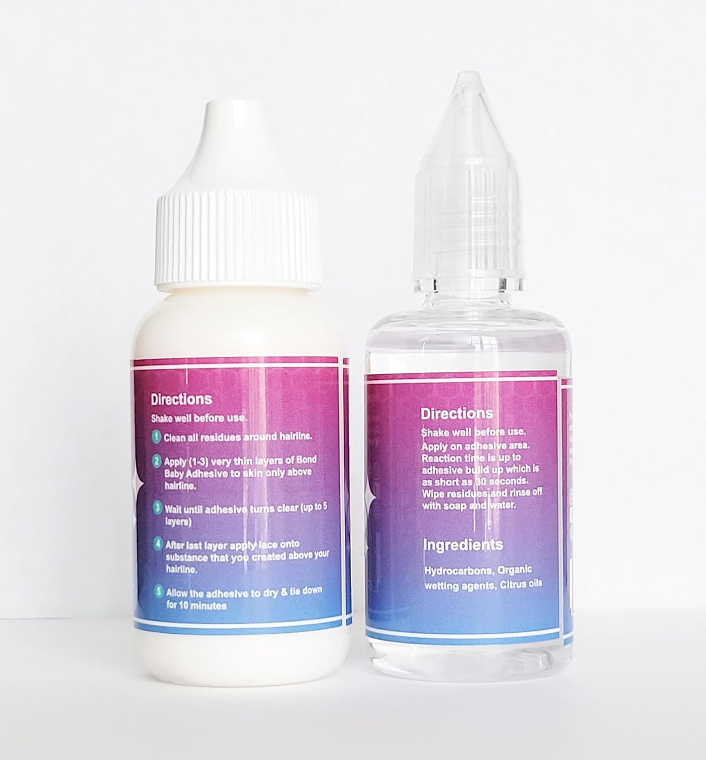Bond Baby Lace Melting Adhesive, Extreme Hold Glue for Wigs and Hair Systems, Waterproof, Invisible Bonding, Specially Made for Oily Skin and scalps 1.3 floz & Glue Remover 1.0 floz (Bundle Pack)
