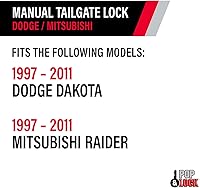 Vista 6 de Cerradura de puerta trasera Pop & Lock PL3600, manual, color negro, para Mitsubishi Raider o Dodge