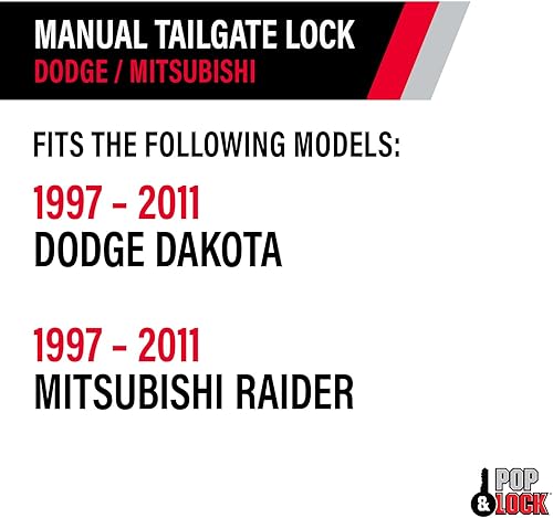 Miniatura 6 de Cerradura de puerta trasera Pop & Lock PL3600, manual, color negro, para Mitsubishi Raider o Dodge