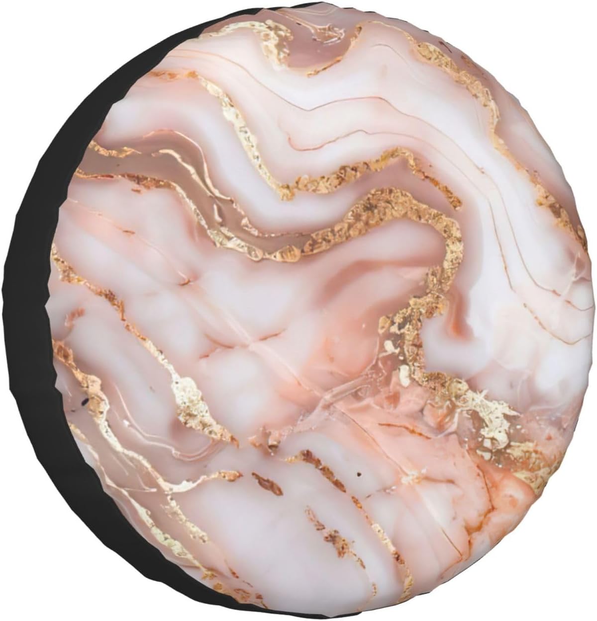 Rose Gold Marble Design Background Print Tire Cover Universal Spare Wheel for Trailer Rv SUV Truck Camper Travel Accessories