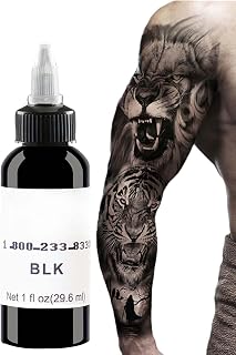 Tinta de tatuaje negra, tinta dinámica de tatuaje, tinta de práctica de tatuaje, fácil de colorear, reparar sin decoloración