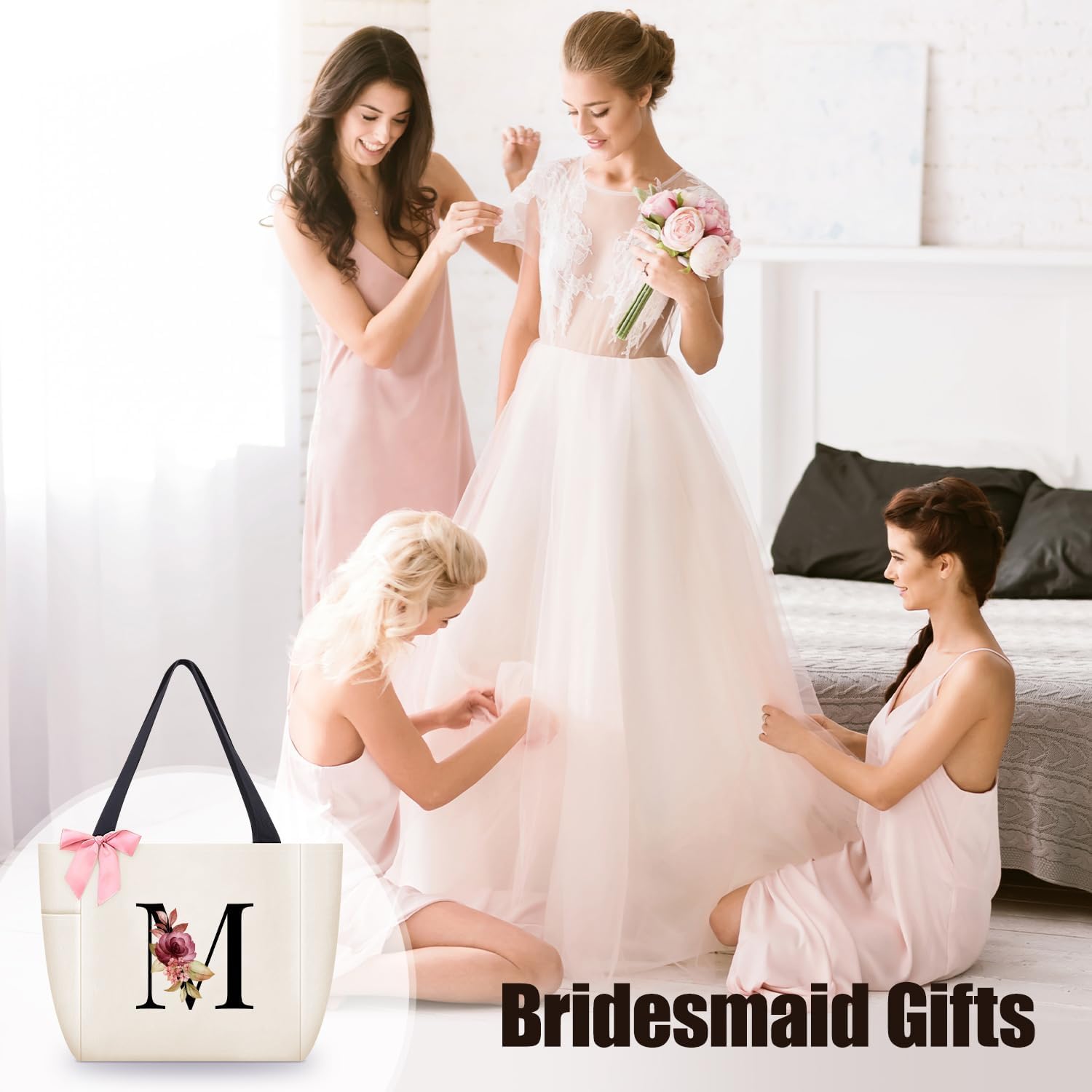 Vavabox Handtasche Damen A-Z Reißverschluss Schultertasche, Geschenke für Damen,Bräute und Brautjungfern,Arbeit,Reisen,Einkaufen,Schule - Image 5