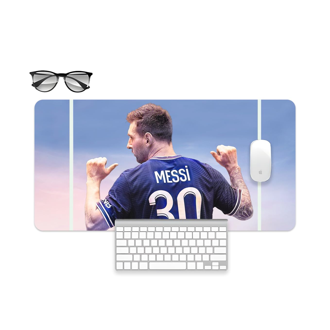 SoulAbiti Lionel Messi Art Mouse Pad - 23.6 x 11 Inches Desk Pad - Gaming and Workstation Mat for Football Fans - Non-Slip Rubber Base - Smooth Surface for Precise Control (B0CL8ZC9JF) Amazon Price History, Amazon Price Tracker