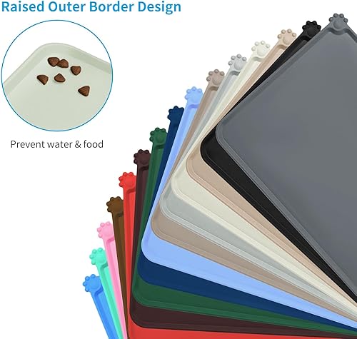 Miniatura 3 de AUDWUD - Tapete de silicona, impermeable y antideslizante para alimentos de perros y gatos, para tazón de mascotas