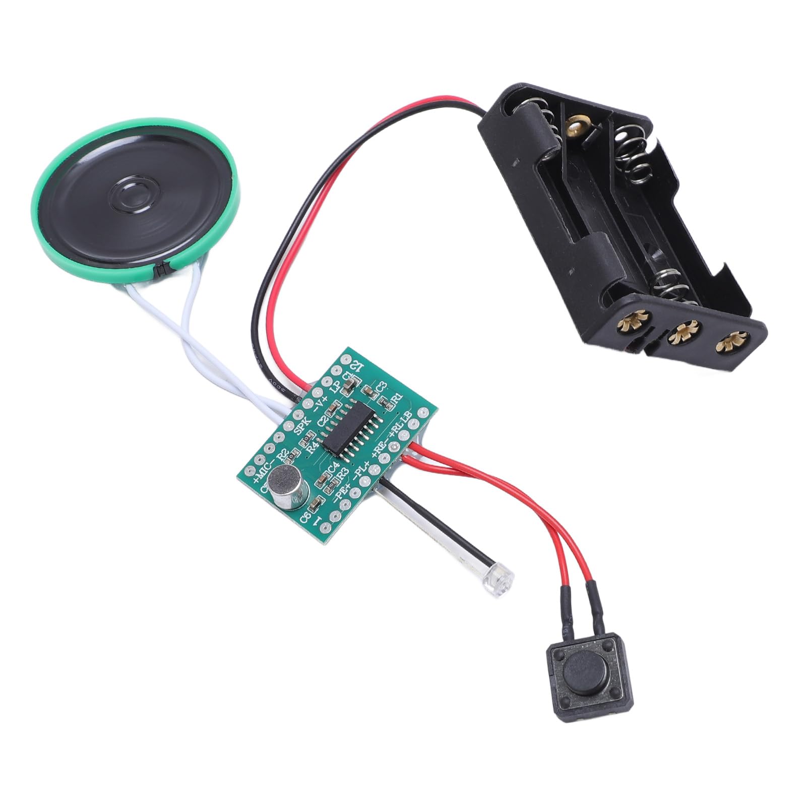 Tonysa Voice Recorder Module, 30-Second Recordable Sound Chip with Button & Loop Playback for Greeting Cards, DIY Crafts