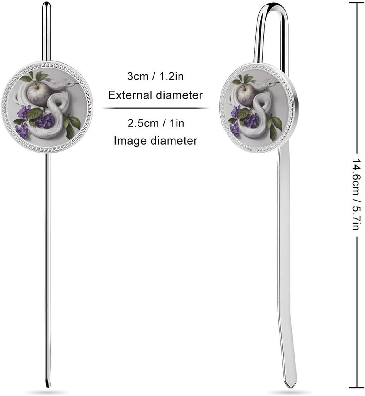 Decorative Metal White Snake Book Mark for Reading Lovers image 2