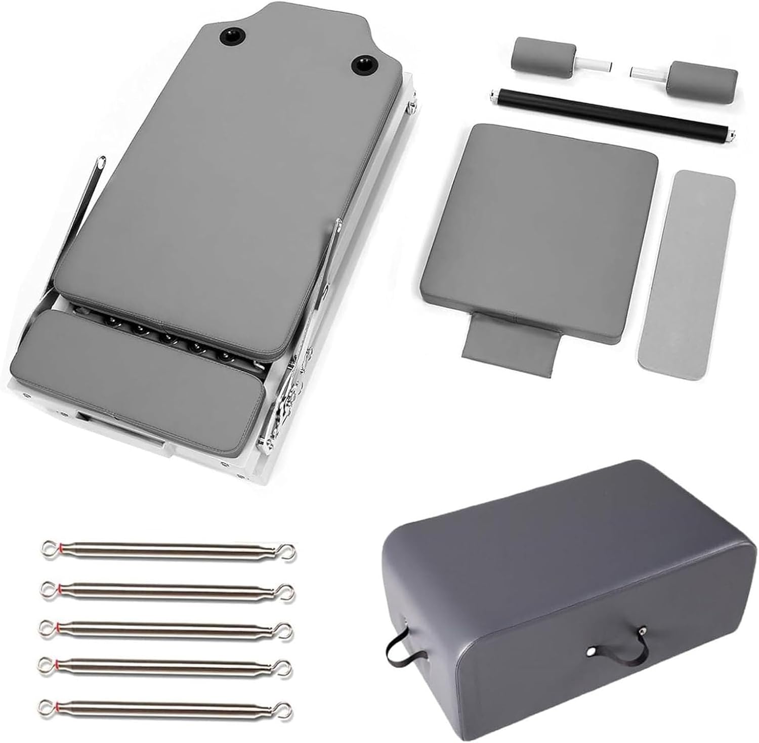 Multifunctional Pilates Reformer Set, Home/Gym Core Bed, Exercise Fitness Professional Equipment with Sit Box + Springboard