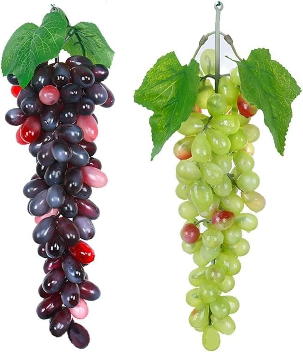 CAREG 2 Bunches Artificial Grapes DIY Artificial Fruits Plastic Fake Fruit Compatible with Home Garden Decoration Christmas Wedding Party Supplies (Color : 2pcs)