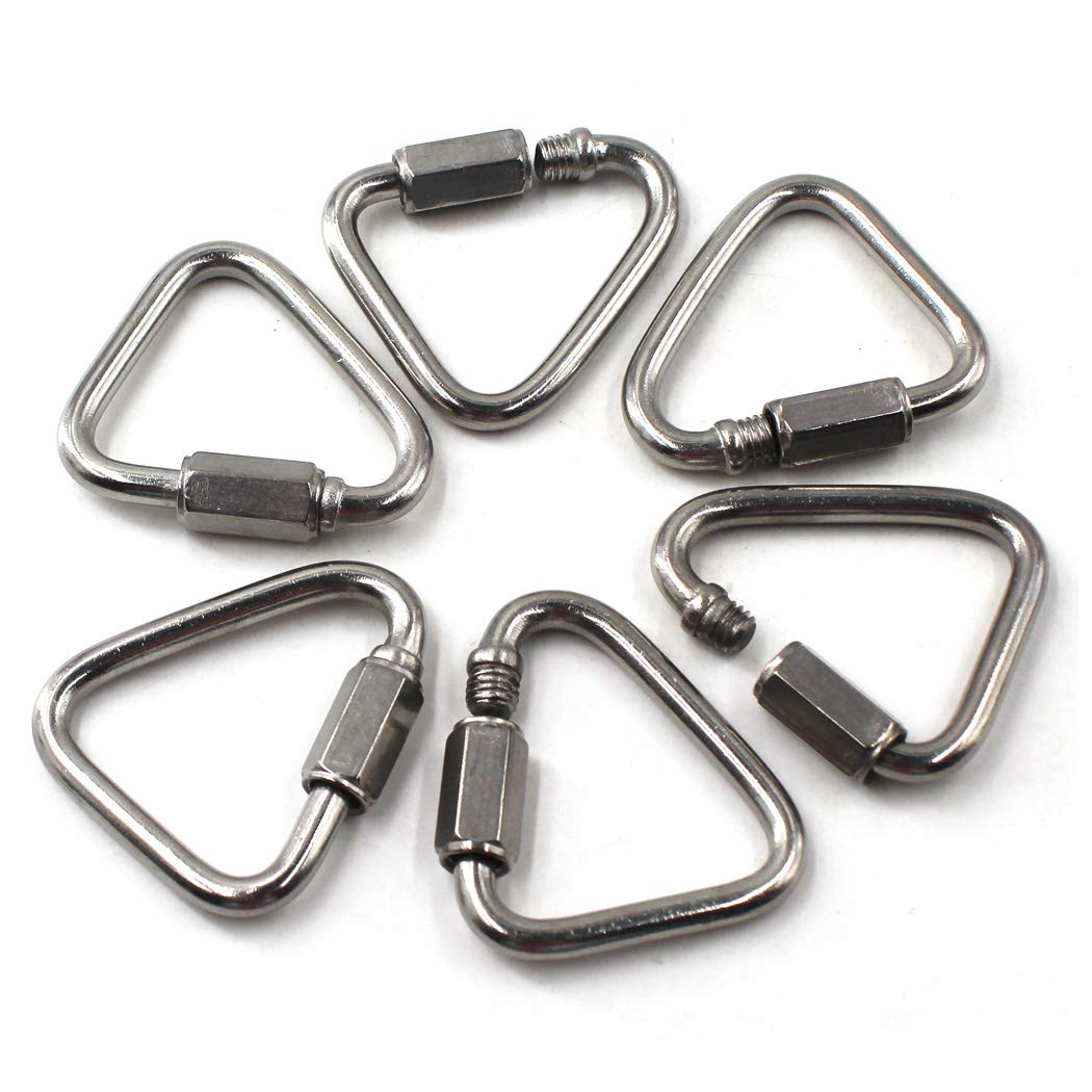 FlomoreDelta Quick Link 304 Stainless Steel Triangle Quicklink Chain Connector Screw Lock Carabiner